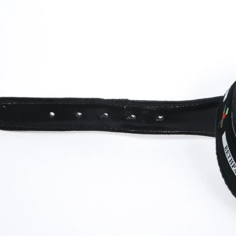 Bethpage Black Golf YRI Mens Size 40 Ribbon Belt Black Leather Silver Buckle